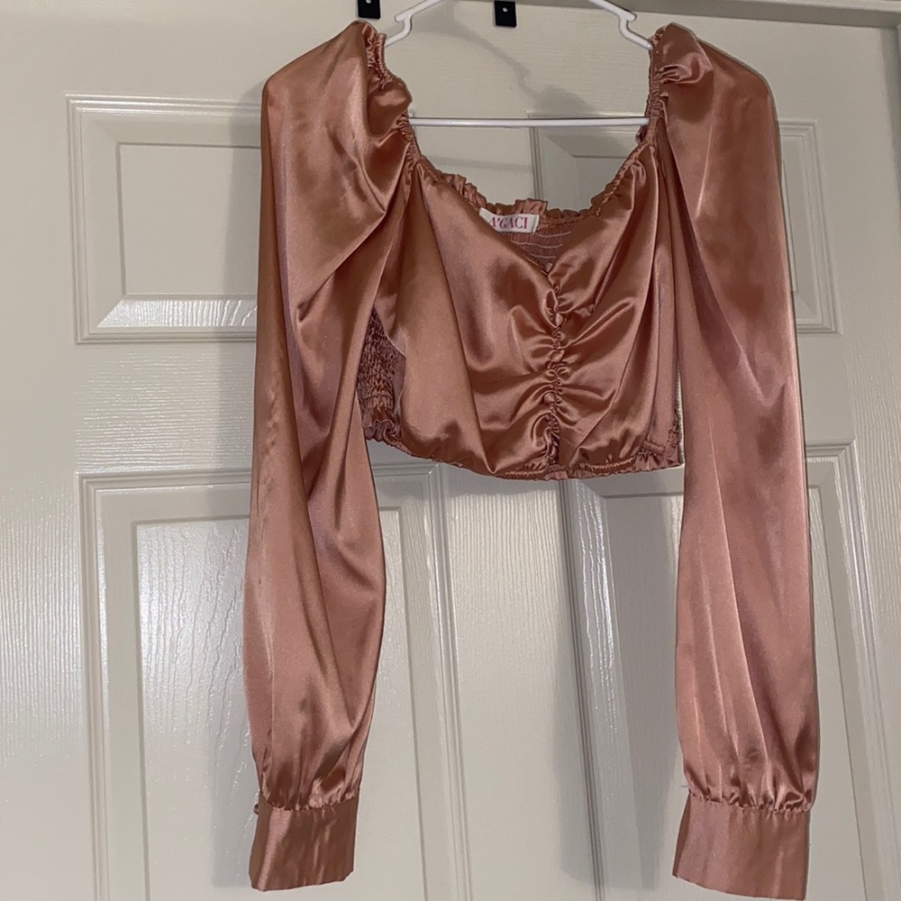 Agaci mauve long sleeve, crop top.